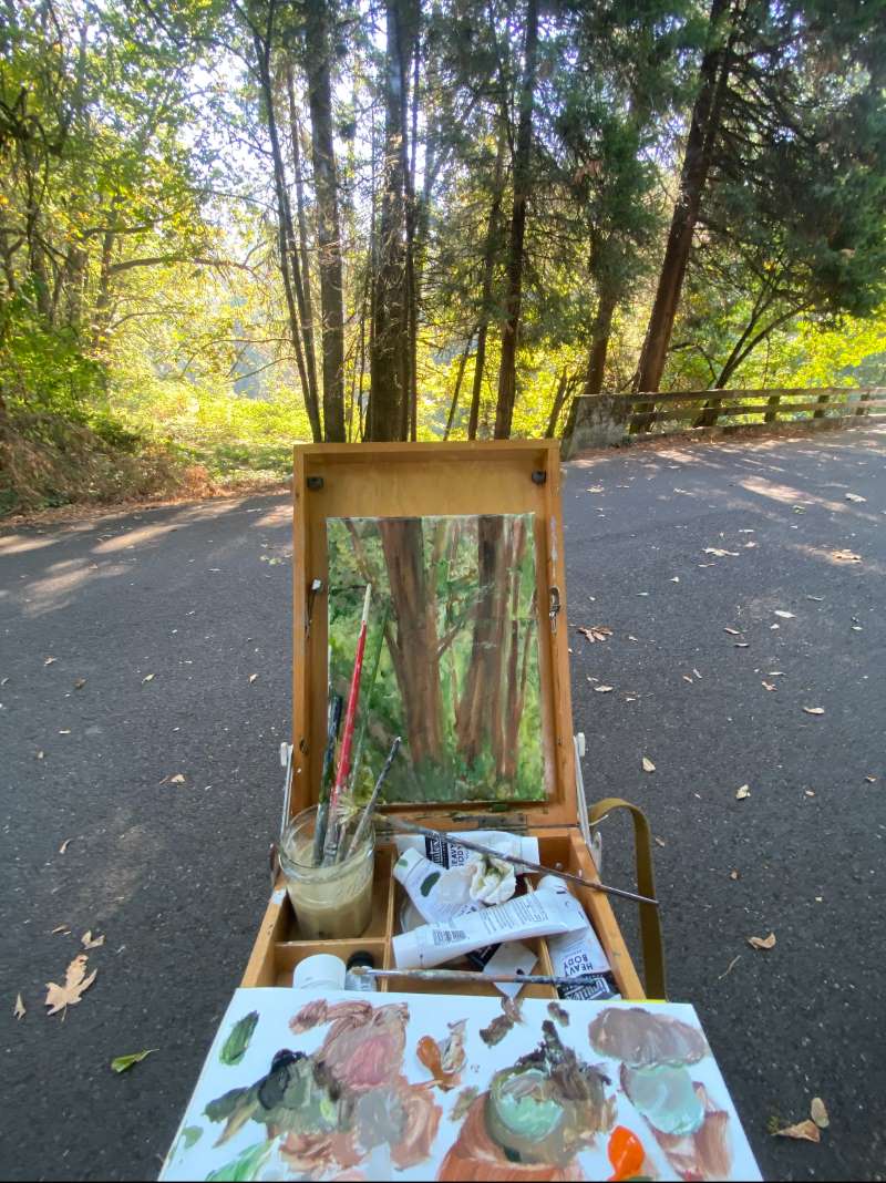 Linda painting en plein air